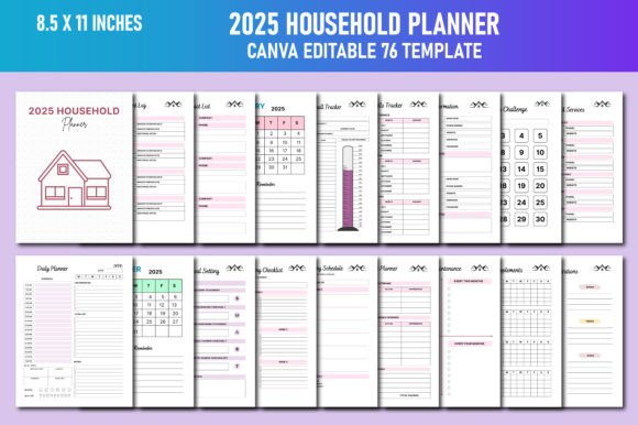 Download 2025 Household Planner Canva KDP - 2025 Collection
