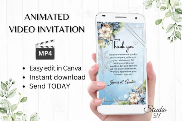 Download Winter Wedding Thank You W9254TU - Wedding Collection