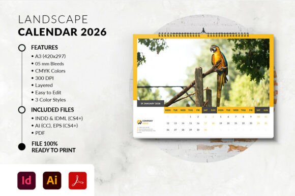 Download Landscape Calendar 2026 - Calendar 2026 Collection