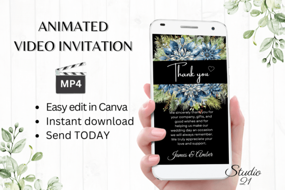 Download Winter Wedding Thank You W9257TU - Wedding Collection