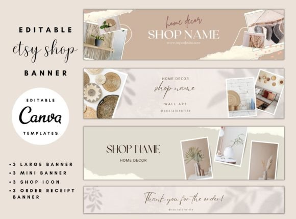 Download Etsy Shop Banner Canva - Home Decor - Home decor Collection