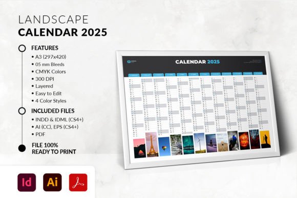Download A3 Landscape Calendar 2025 - 2025 Collection