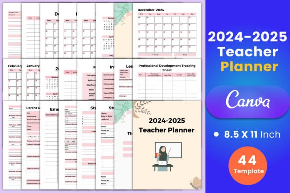 Download 2024-2025 Teacher Planner Canva Interior - 2025 Collection