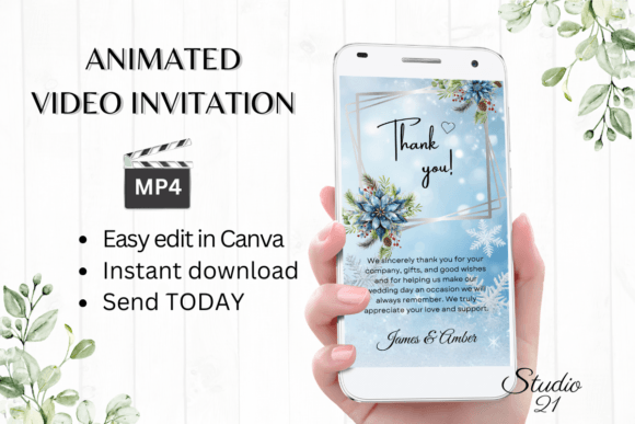 Download Winter Wedding Thank You W9252TU - Wedding Collection