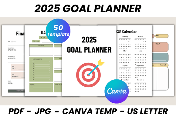 Download 2025 Goal Planner Canva Template - 2025 Collection