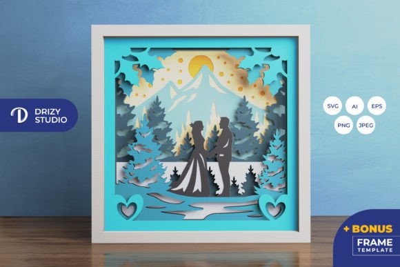 Download Winter Wedding Shadow Box Paper Cut - Wedding Collection
