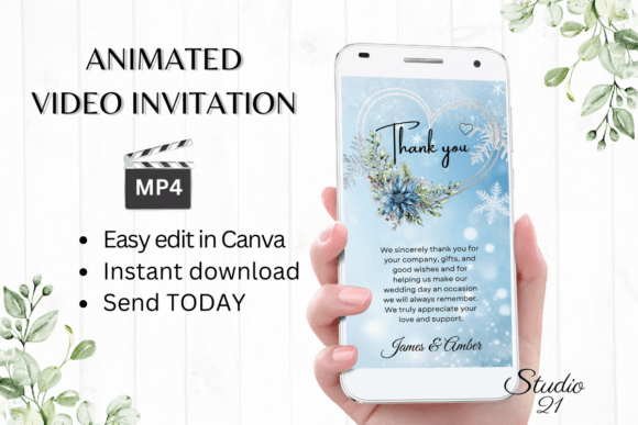 Download Winter Wedding Thank You W9258TU - Wedding Collection