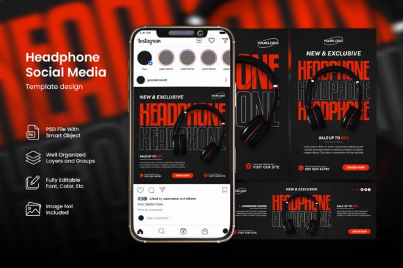 Download Headphone Social Media Instagram Banner - Premium Bundle