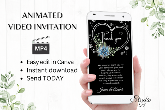 Download Winter Wedding Thank You W9259TU - Wedding Collection