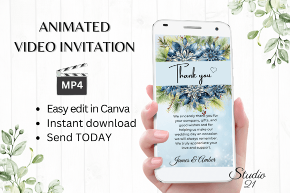 Download Winter Wedding Thank You W9256TU - Wedding Collection