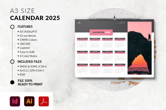 Download A3 Size Landscape Calendar 2025 - 2025 Collection