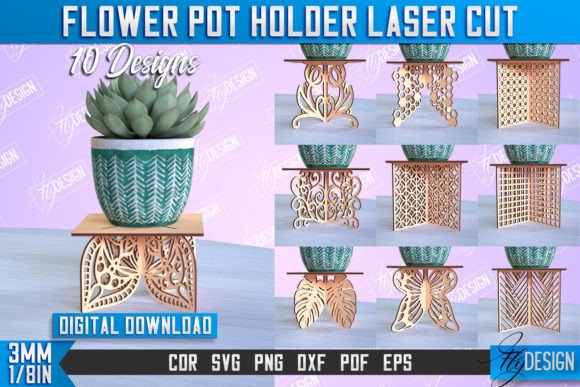 Download Flower Pot Holder Laser Cut | Home Decor - Premium Resources
